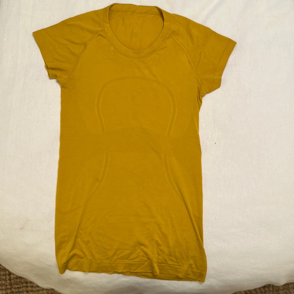 Yellow Lululemon short Sleeve Shirt